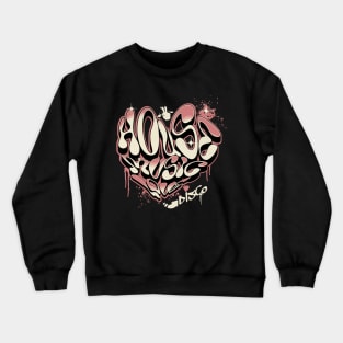 HOUSE MUSIC - Graffiti Love Heart Crewneck Sweatshirt